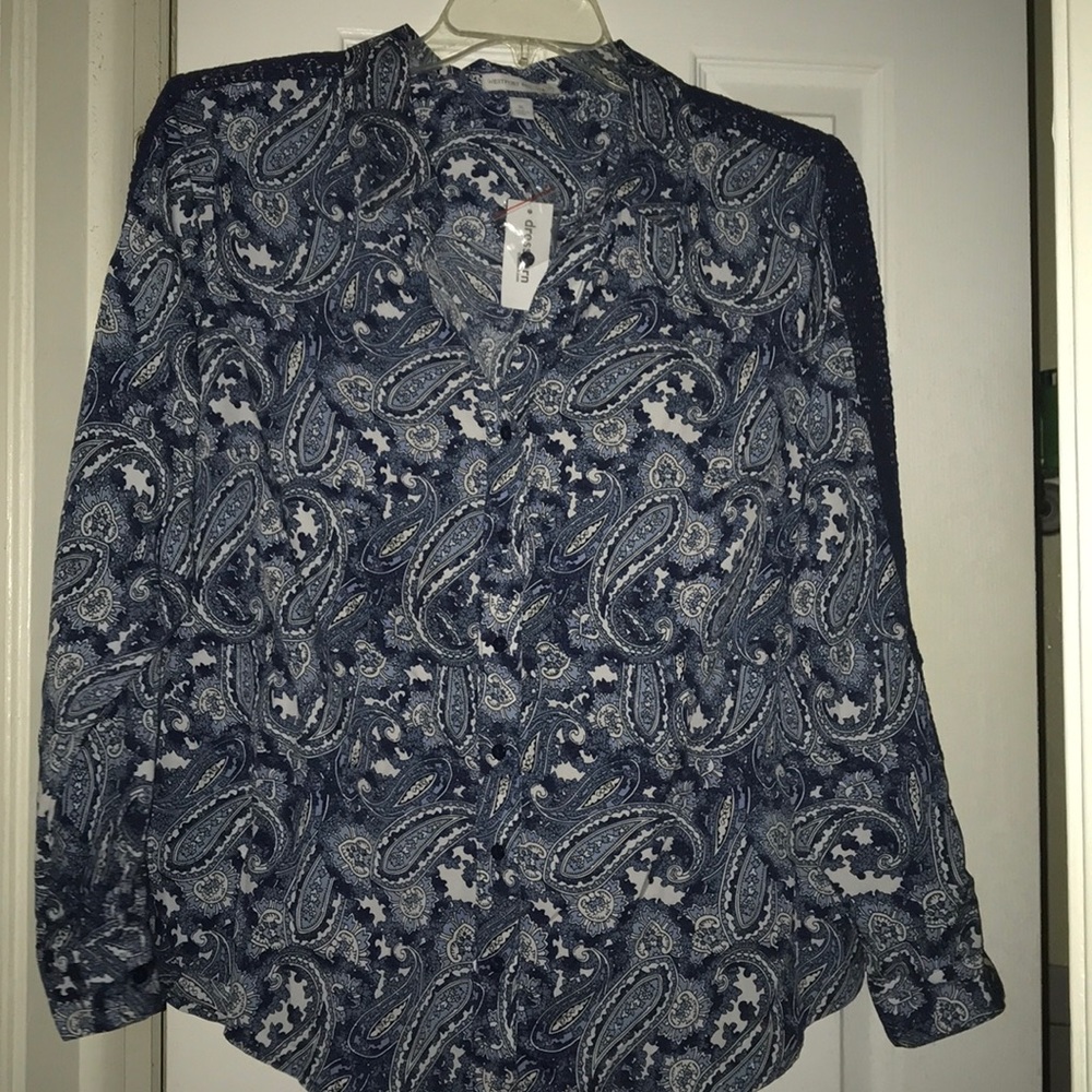PAISLEY BUTTON FRONT BLOUSE